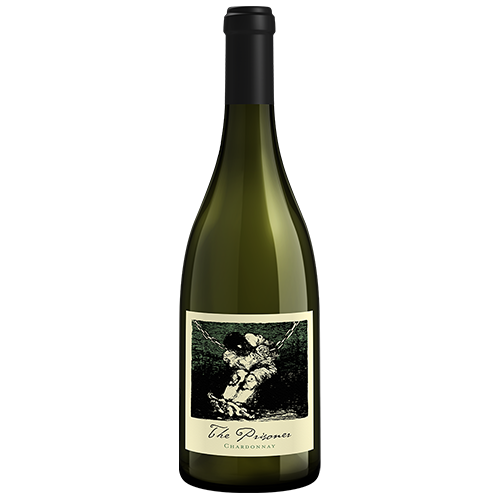 A Bottle Of 2019 The Prisoner Chardonnay Carneros Wine On A Gray Background